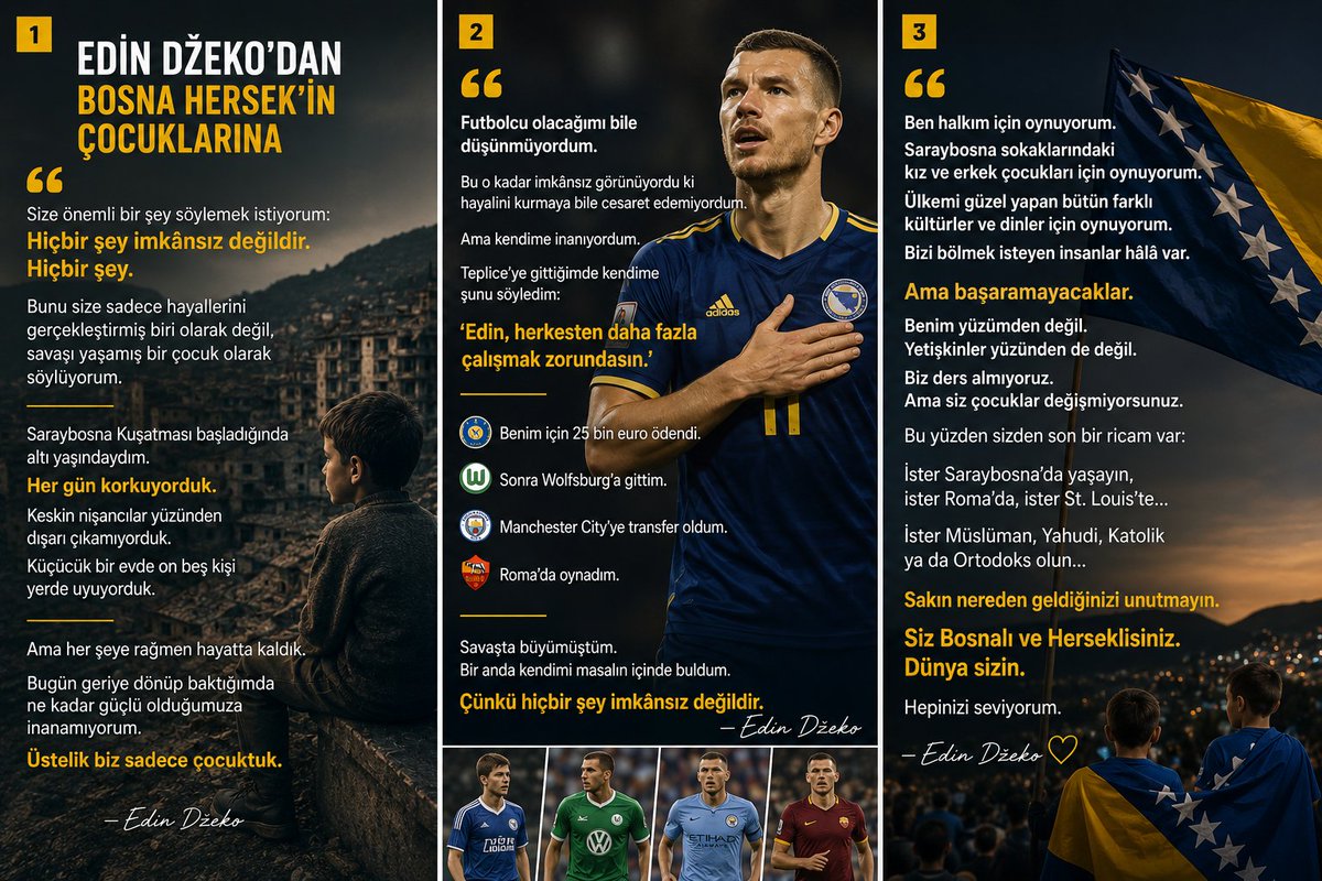 Edin Dzeko’nun Bosna Hersek’teki &Ccedil;ocuklara Mektubu’nu Okudunuz mu ?